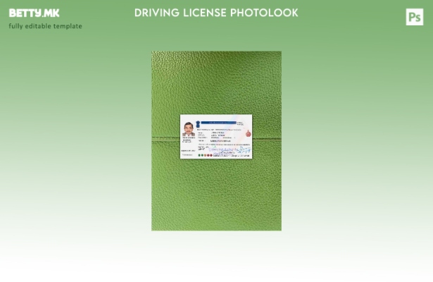 Модерен стил индиска верзија на возачка дозвола photolook шаблон FRONT